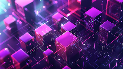 abstract 3d technology square background. 