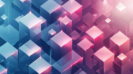 Obraz premium abstract 3d square technology communication concept background. Random shifted white cube square boxes block background wallpaper banner with copy space.