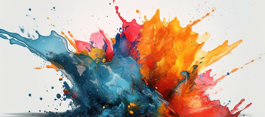 colorful watercolor ink splashes, paint 386