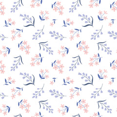 Vector decorative flowers seamless pattern design for fabric, wallpaper or wrapping paper.