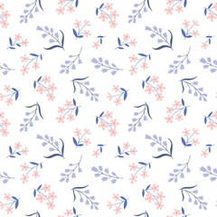 Fototapeta premium Vector decorative flowers seamless pattern design for fabric, wallpaper or wrapping paper.