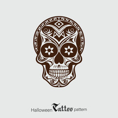 Tribal Skull Tattoo Pattern can be used for T Shirt Printing and Gaming Logo