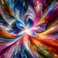Obraz premium Prism Blossom with abstract colorful shapes colorful background