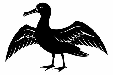 Albatross silhouette on white background, Vector illustration,icon,svg,characters,Holiday t shirt,Hand drawn trendy Vector illustration