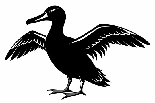recommend clip art: Albatross silhouette on white background, Vector illustration,icon,svg,characters,Holiday t shirt,Hand drawn trendy Vector illustration