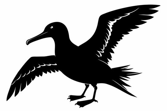 recommend clip art: Albatross silhouette on white background, Vector illustration,icon,svg,characters,Holiday t shirt,Hand drawn trendy Vector illustration