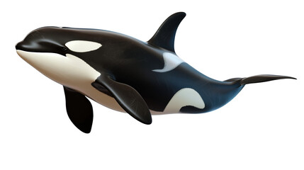 Orca killer whale isolated on transparent background, Generic AI