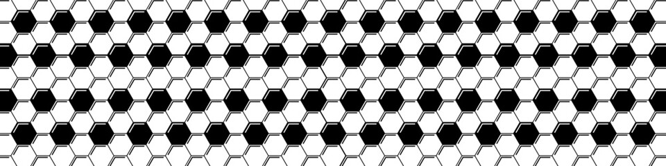 Football background. Black and white hexagons background. Vector illustration.