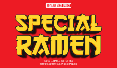 Editable 3d text style effect - Special Ramen text effect Template