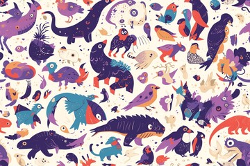 Whimsical woodland critters seamless design inspiration