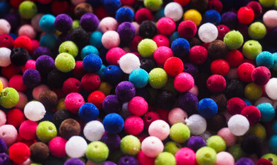 Colorful necklaces and rosary beads sold in the Suluhan bazaar in Ulus, Ankara