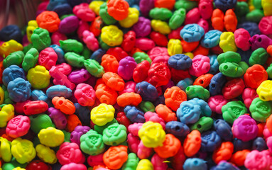 Colorful necklaces and rosary beads sold in the Suluhan bazaar in Ulus, Ankara