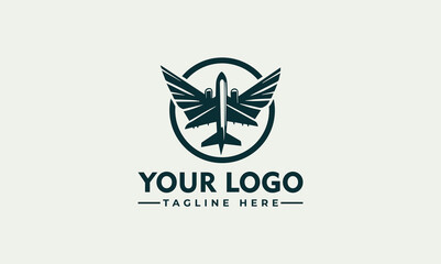 airplane vector logo design airplane with spread wings