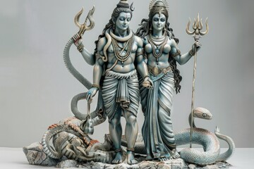 Sculpture of shiv and parvati