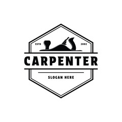 Carpentry logo design vintage retro label badge