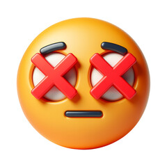 Obraz premium 3d cross face emoji icon. Realistic 3d high quality isolated render 