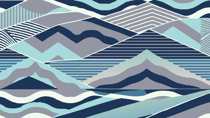 Abstract Geometric Mountain Pattern Background in Cool Tones