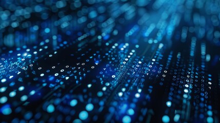Fototapeta premium Integration of binary code in groundbased radar systems for realtime data encryption and security, have copy space for text