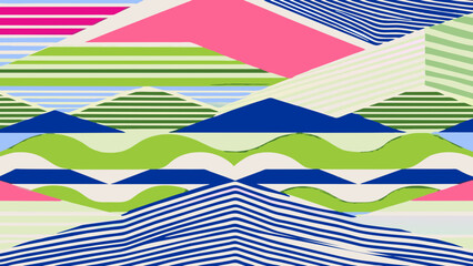 Fototapeta premium Colorful Abstract Geometric Patterns Background Design