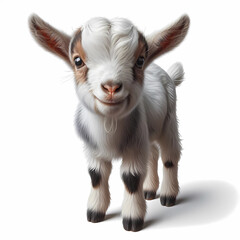 baby goat portrait isolated on white