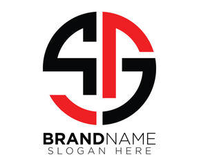 Obraz premium S G logo design vector template