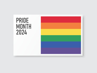 LGBT Pride Month in June. Rainbow flag shape. LGBT symbol. Lesbian Gay Bisexual Transgender. Symbol of pride month. Design for poster, flyer, web, banner, template. Vector Illustration