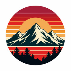           Mountain landscape vector illustration.
