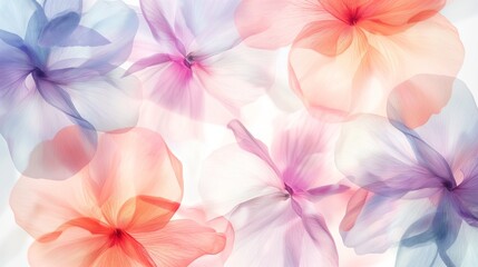 a seamless image of watercolor-style pastel flowers set against a white backdrop