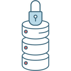 Data storage under lock icon vector server