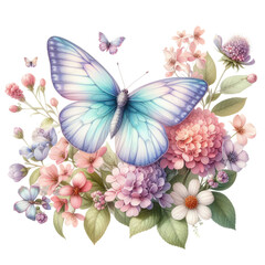Butterfly Flowers Sublimation Clipart
