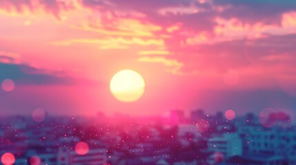 Obraz premium A beautiful sunset with a blurred background of soft fluffy pastel colors