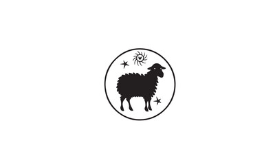 eid ul adha goat logo black simple flat icon on white background