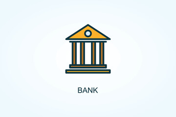 Bank  Vector, Icon Or Logo Sign Symbol Illustration 