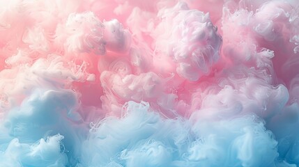 A design featuring soft pastel colors reminiscent of fluffy cotton candy