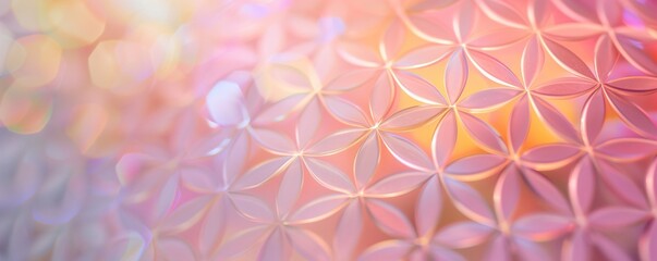 Abstract geometric pattern background in pastel colors in shades of pink, purple, and orange....