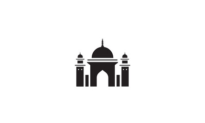 Mosque logo black simple flat icon on white background