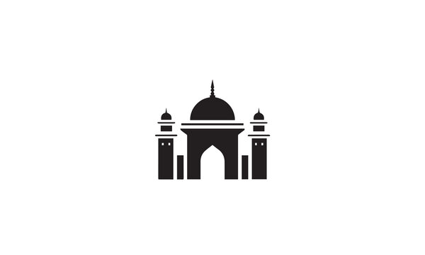 Mosque logo black simple flat icon on white background