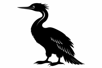 Cormorant silhouette on white background, Vector illustration, icon, svg, characters, Holiday t shirt, Hand drawn trendy Vector illustration