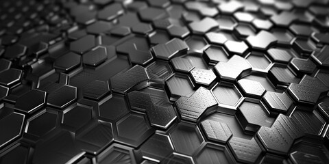 Abstract metal background with hexagonal pattern