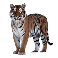 Tiger isolated on PNG, transparent background Generative ai