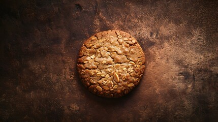 millet peanut, rasin brown cookie in a Dark orangish brown background - obrazy, fototapety, plakaty