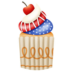 4th of July cupcake illustration 