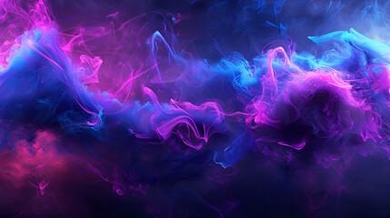 Abstract background of blue and purple ink in water on a black background purple and blue Smokey  with a purple and blue Smokey foreground.