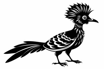Hoopoe silhouette on white background, Vector illustration, icon, svg, characters, Holiday t shirt, Hand drawn trendy Vector illustration