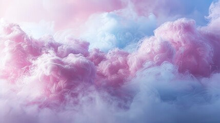 An artwork featuring soft pastel colors resembling fluffy cotton candy