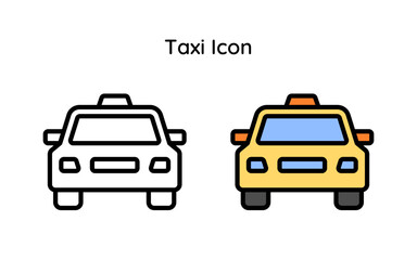 Taxi icon  line and line color style.