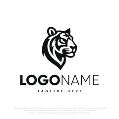 Tiger Face Simple logo template