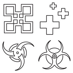 Group of black symbols icons on a white background. Vector illustration.