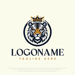 Lion with crown logo template