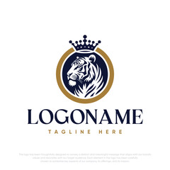  Lion with crown logo template
